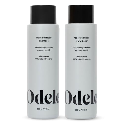 Odele Moisture Repair Sulfate-Free Shampoo & Conditioner Set, for Intense Hydration to Restore & Nourish Dry or Damaged Hair, 13 Fl Oz Each (2-Pack)