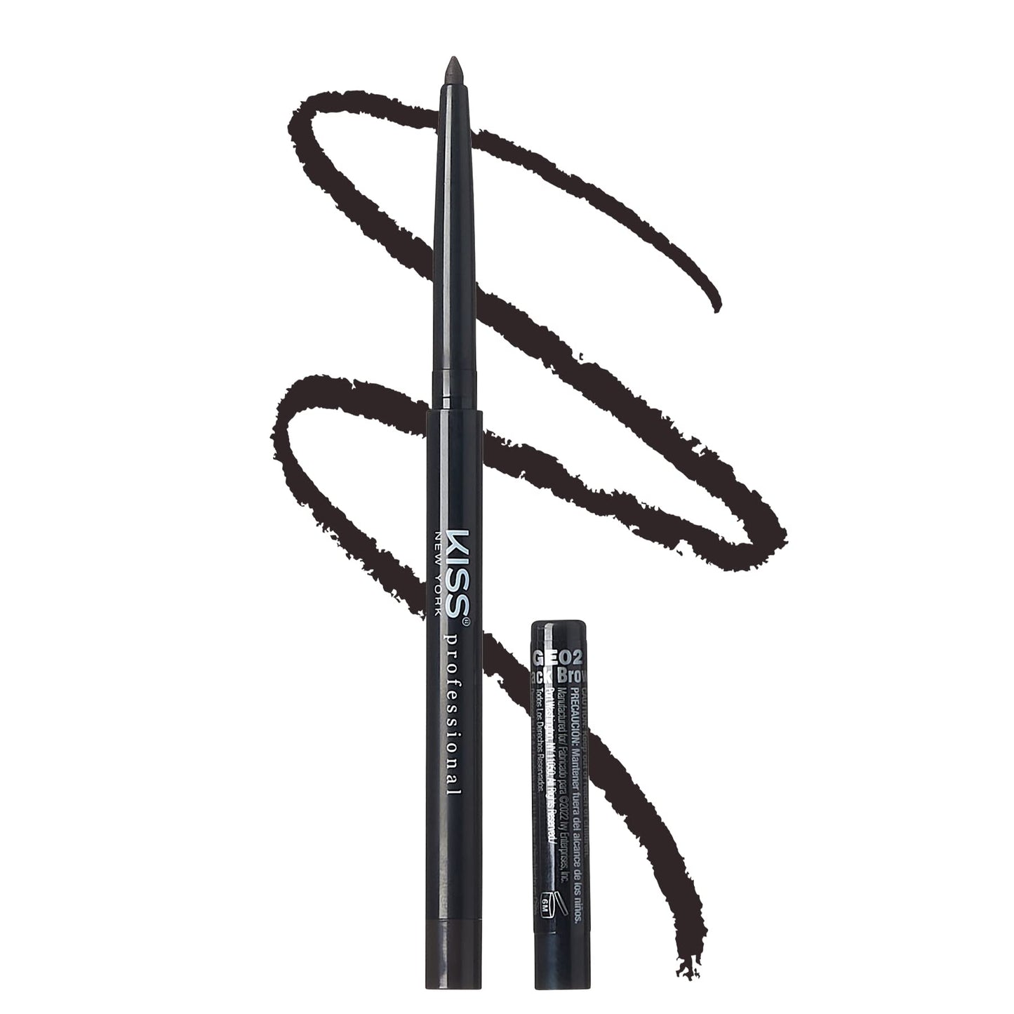 KISS NEW YORK Pro Intense Gel Eyeliner with Built-in Sharpener, Waterproof, Smudge-proof, Long Lasting Gel Eyeliner Pencil (Black Brown)