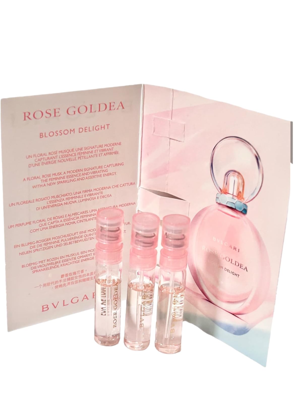 BVLGARI Sample Perfume Rose Goldea Blossom Delight EDP Spray Sample Vials1.5 ml / 0.05 Fl Oz Women Perfume Set of 3