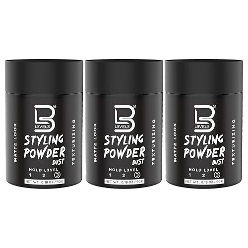 L3 Level 3 Travel Styling Powder - Small 0.18 oz for Travel - Natural Look Mens Powder - Sample Styling Powder