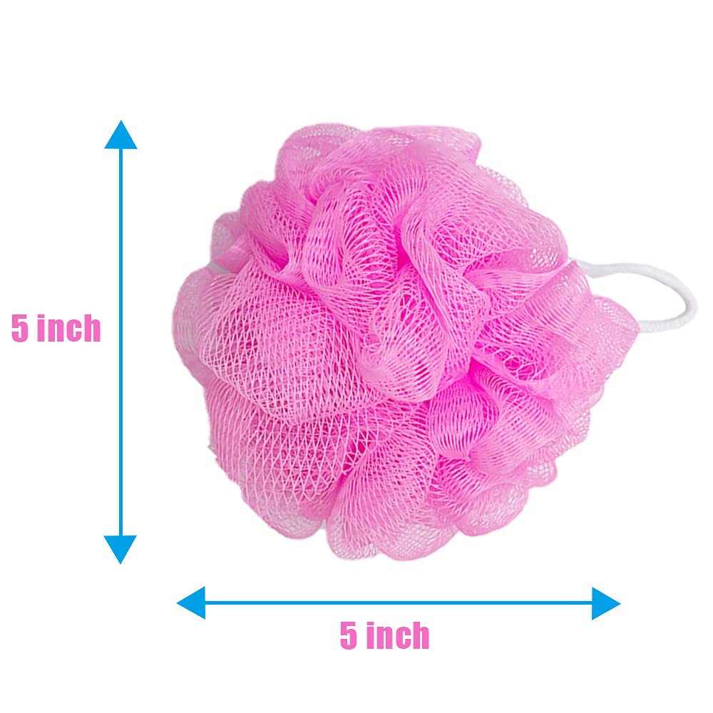 10 Pcs Bath Loofah Shower,Small Mesh Sponge Pouf Colorful Exfoliating Scrubber for Kids Women Men Body Wash,Random Color