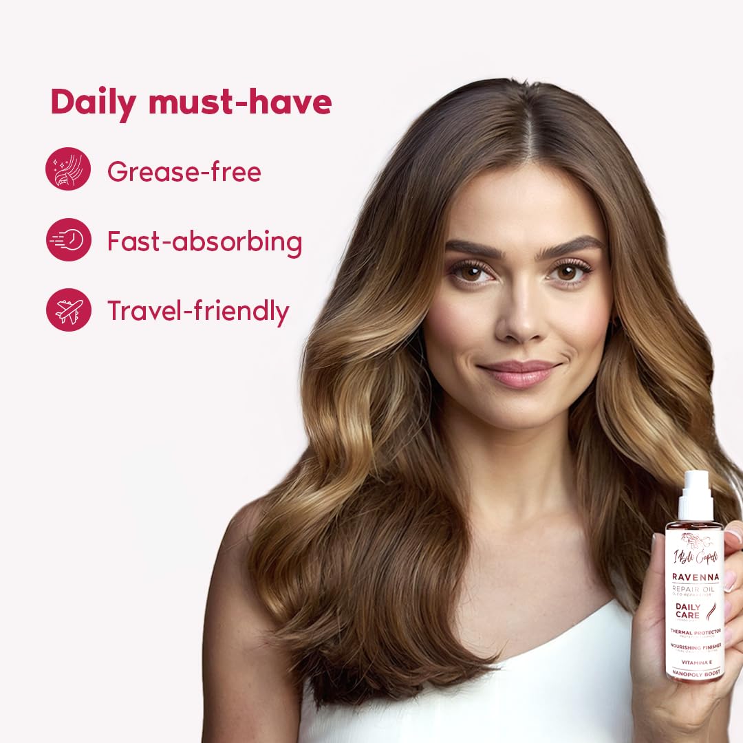I Belli Capelli Ravenna Hair Oil for Frizzy Hair - Split End Repair, Heat Protection & Deep Hydration - Macadamia, Avocado & Coconut Oil for Damaged