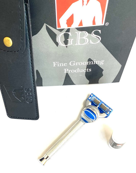 G.B.S 5 Blades Compatible Razor with Chrome Handle, Case and Styptic Powder Beauty and Personal Care G.B.S