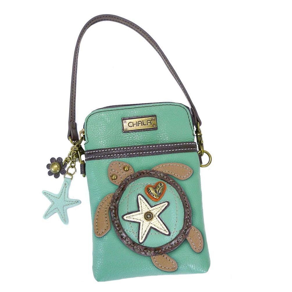 Chala Sea Turtle Cellphone Crossbody Handbag - Convertible Strap
