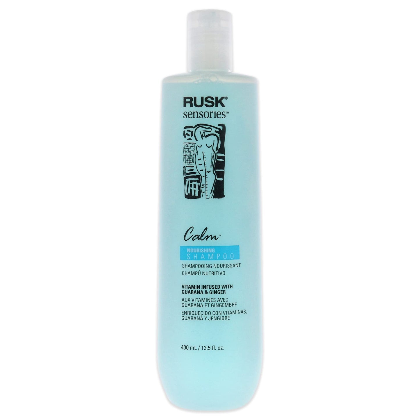 RUSK Sensories Calm Guarana and Ginger Nourishing Shampoo, 13.5 oz. A Nourishing Shampoo Formulated With Guarana and Ginger Extract To Add Shine