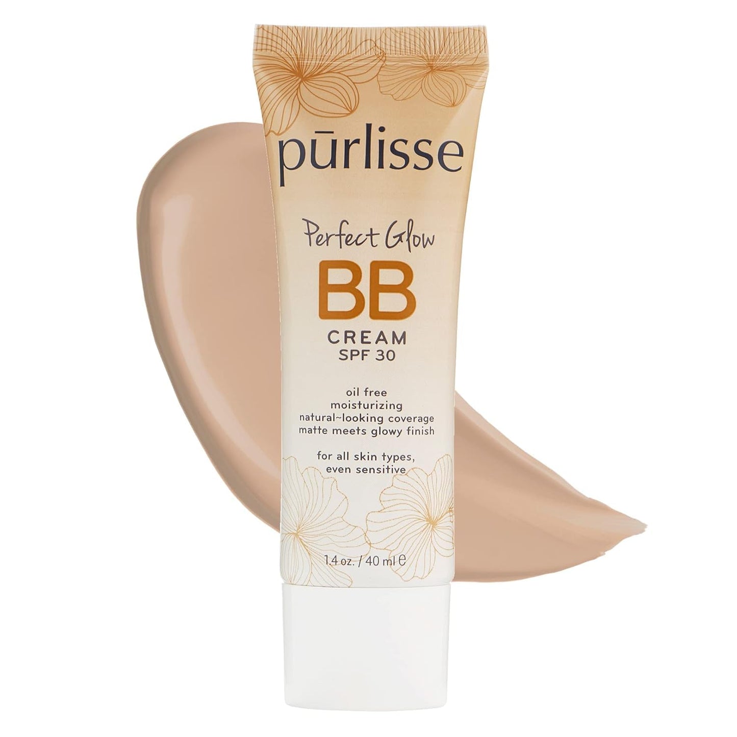 pūrlisse Perfect Glow BB Cream with SPF 30 - Matte Meets Dewy Finish - Enriched with Goji & Hawthorn Berry to Help Improve Skin Texture & Radiance