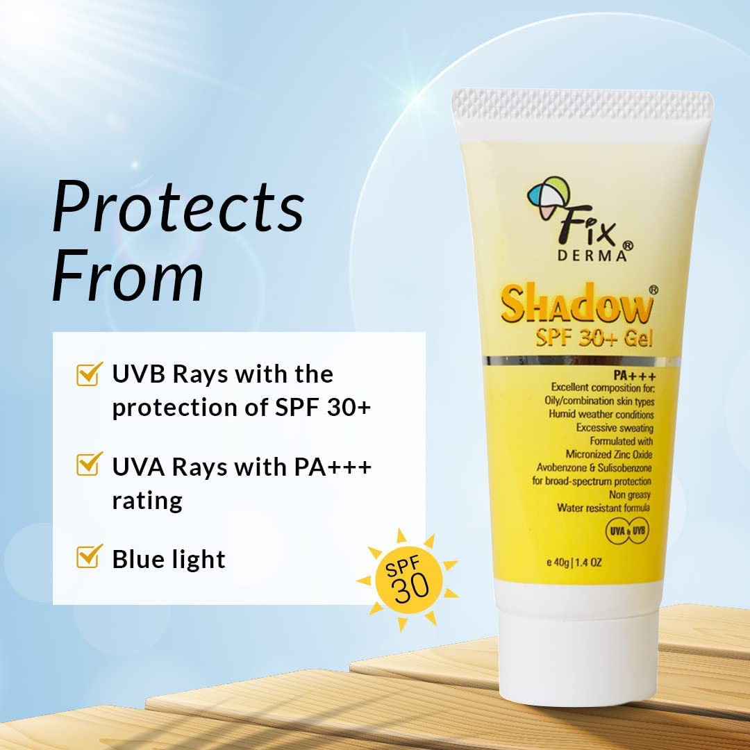 THRU Shadow Sunscreen SPF 30+ Gel Sunscreen For Oily Skin, Sun Screen Protector SPF 30 For Body & Face, Broad Spectrum For UVA & UVB Protection Non
