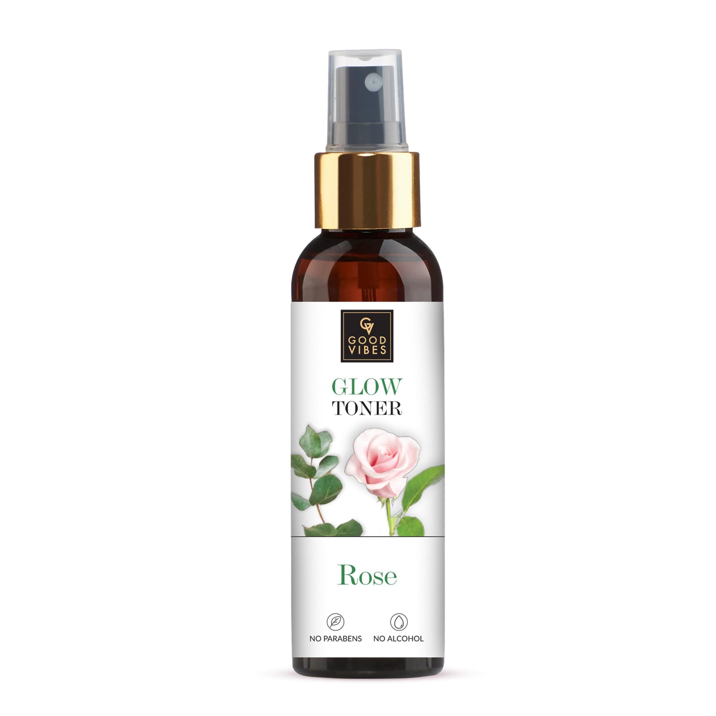 Good Vibes Rose Glow Face Toner Spray | Balances pH | Minimize Pores | Refreshing & Hydrating Facial Mist | Paraben & Alcohol Free | 4.06 Fl Oz/120ml