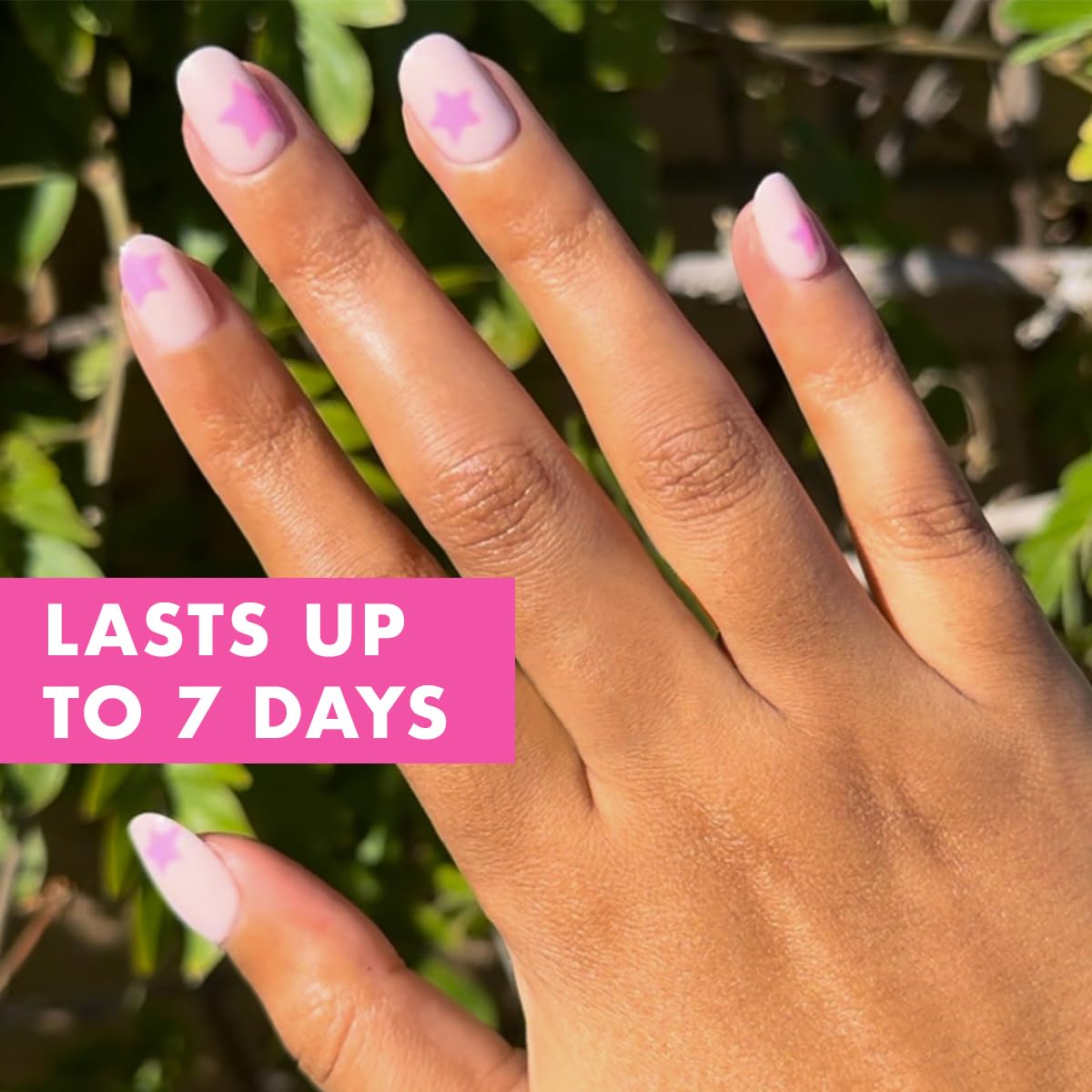 Olive & June Classic Super Stick Mani Summer Press On Nails | No Glue Needed | 32 Tab Nails 16 Sizes | Non-Toxic Tabs Easy On-Off Non-Damaging | 7-Day Beauty & Personal Care Olive & June