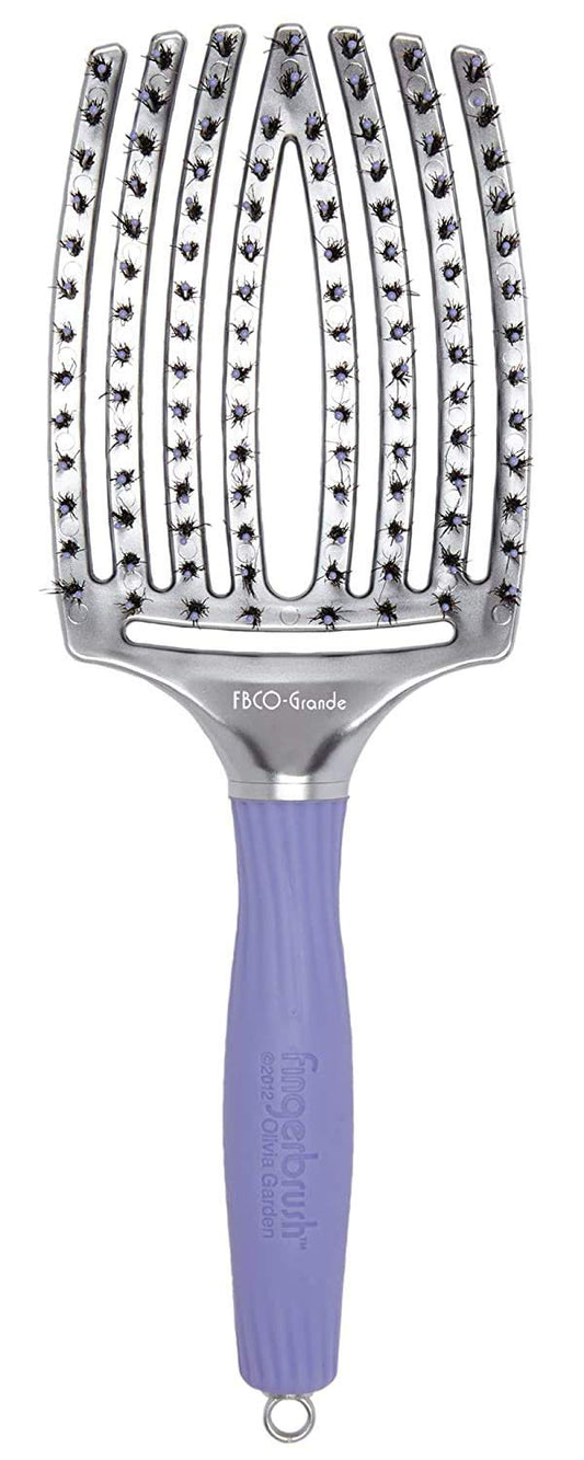 Olivia Garden FingerBrush Scalp-Hugging & Vented Combo Paddle Hair Brush (ionic & 100% boar bristles) FBCO-GD (Grande)