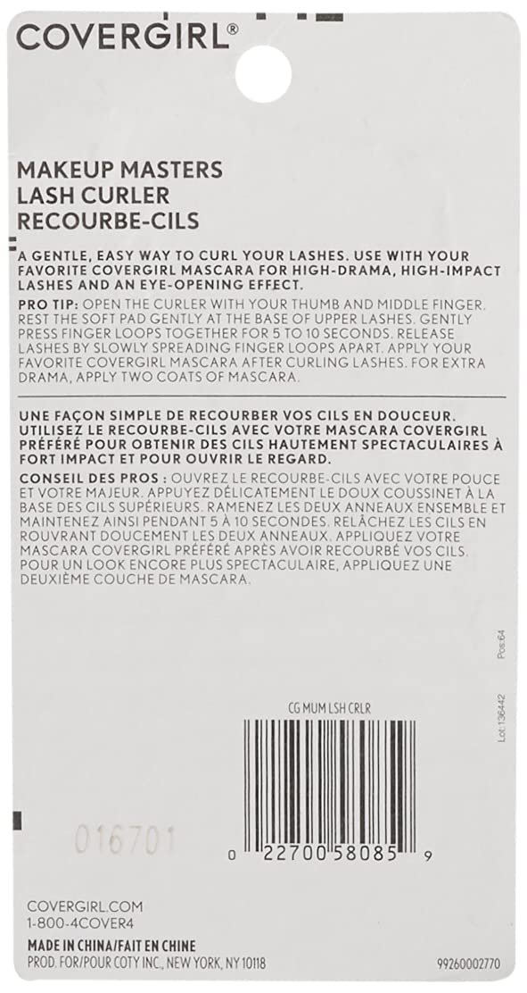 COVERGIRL Makeup Masters Eyelash Curler, Easy to Use, High Drama Lashes, 1 Count, Gentle and Easy Way to Curl Lashes, High Impact Lashes, Eye-Opening…
