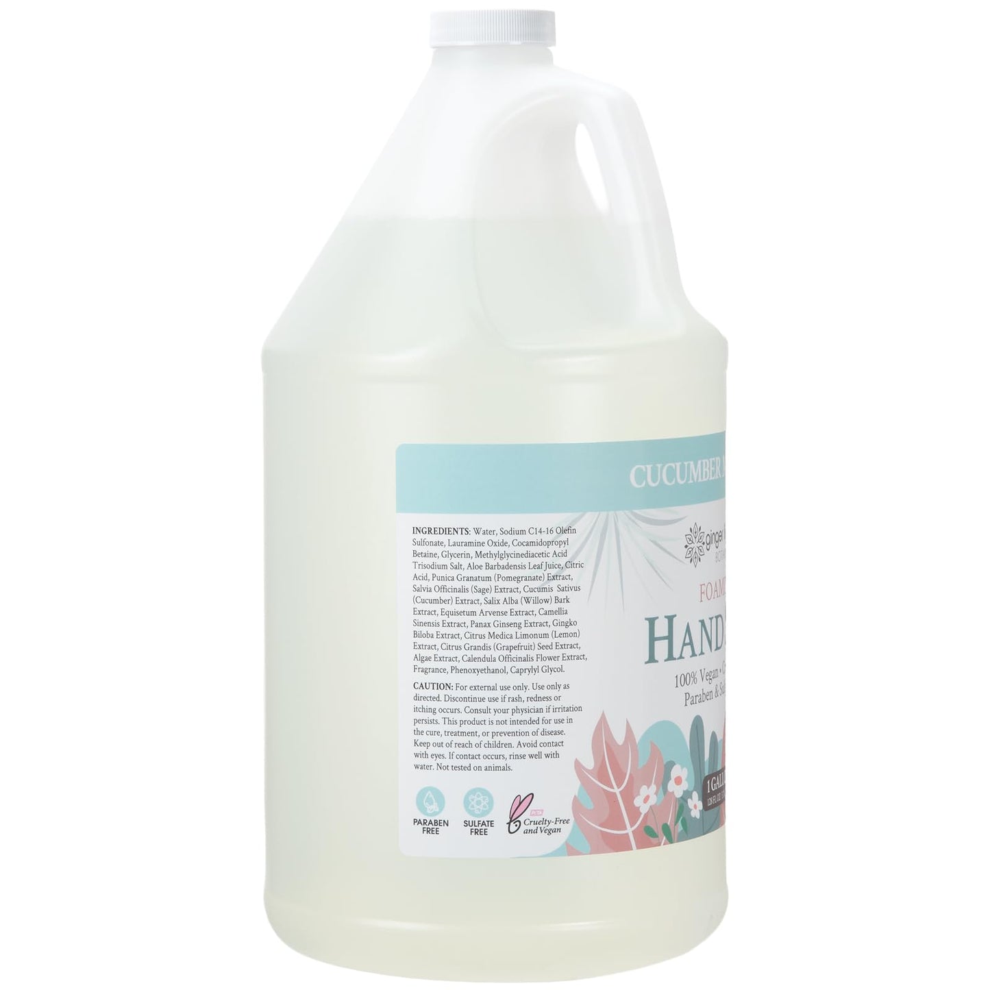 Ginger Lily Farms Botanicals All-Purpose Foaming Hand Soap Refill, 100% Vegan & Cruelty-Free, Cucumber Mint Bliss Scent, 1 Gallon (128 fl oz)