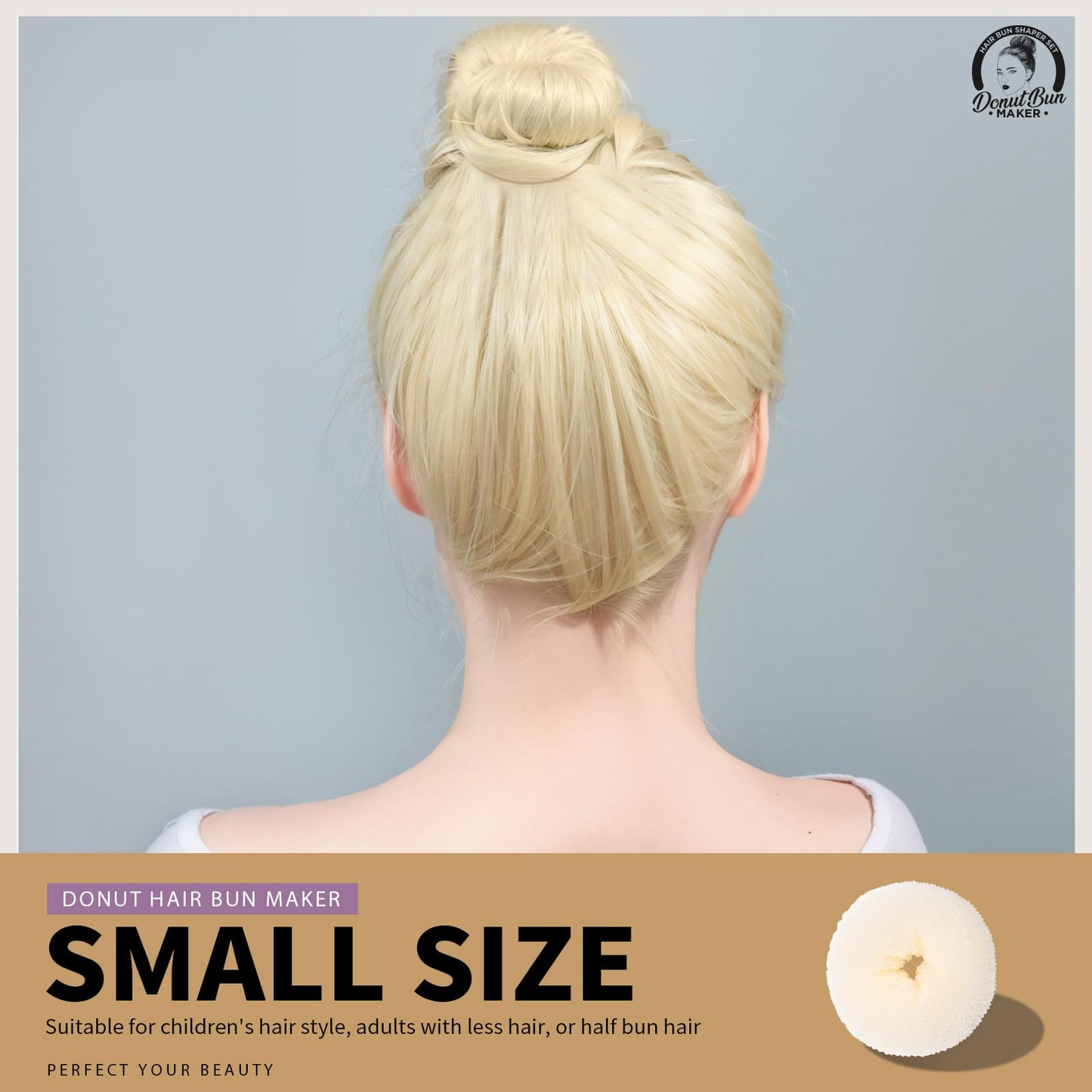 Teenitor 4pcs Hair Bun Shaper Set with Extra-large, Large, Medium, Small Donut Hair Bun Maker, 20pcs Bobby Pins, Cream Color Beauty and Personal Care Teenitor