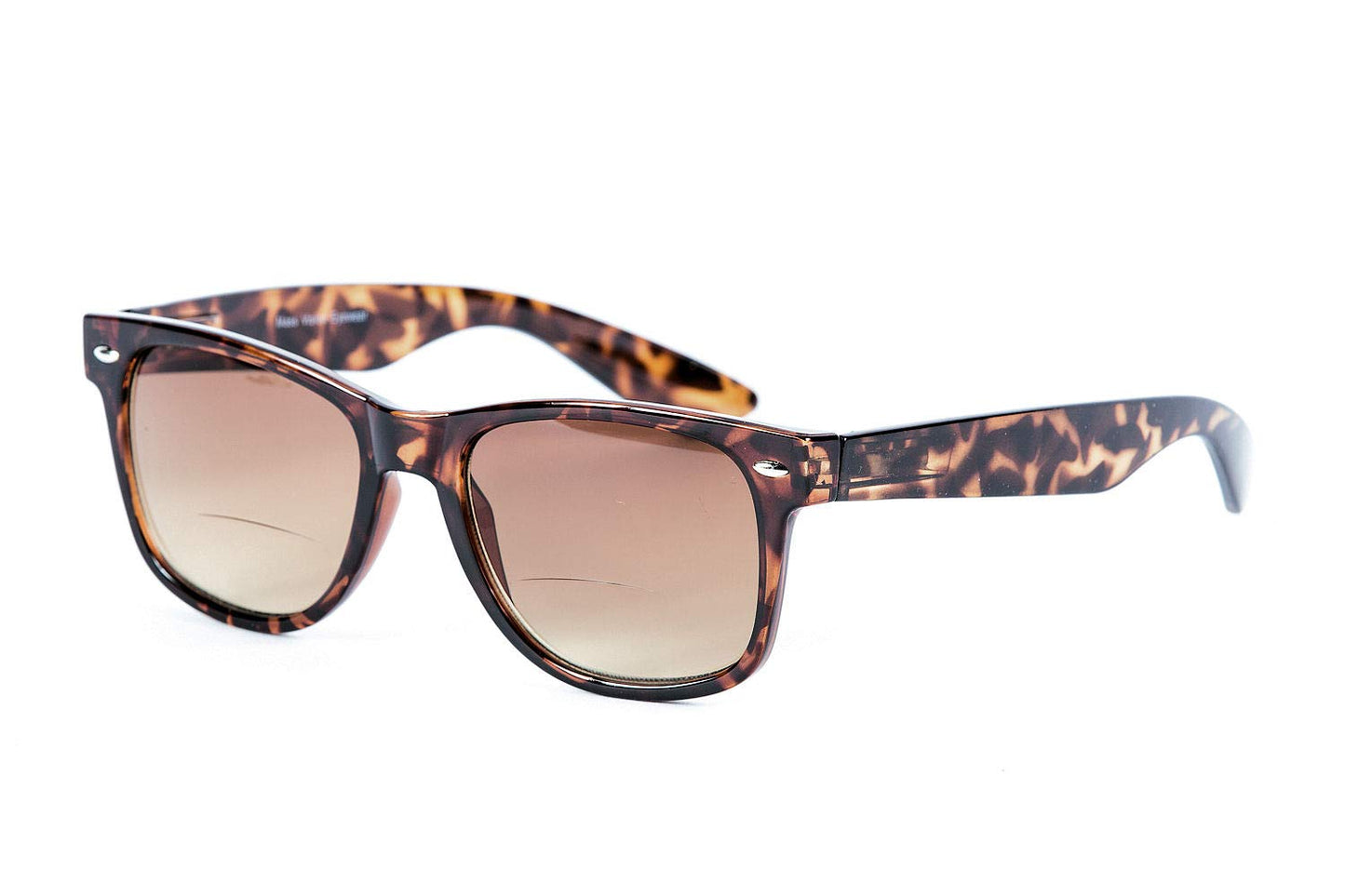 Classic Style Bifocal Reading Sunglasses for Men and Women, Outdoor Sun Readers - Hard Carrying Case Included (Tortoise 2.5)