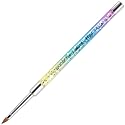 PANA Kolinsky 3D Acrylic Nail Brushes with Liquid Glitter Handle - For Professional Acrylic Powder Liquid Manicure Pedicure (Rainbow Color, Size #4) Beauty & Personal Care PANA