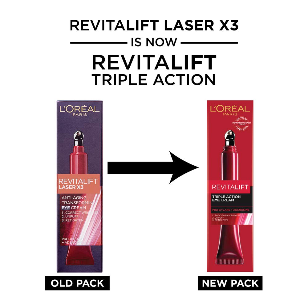 L'Oreal Paris Revitalift Triple Action Eye Cream, 15 ml