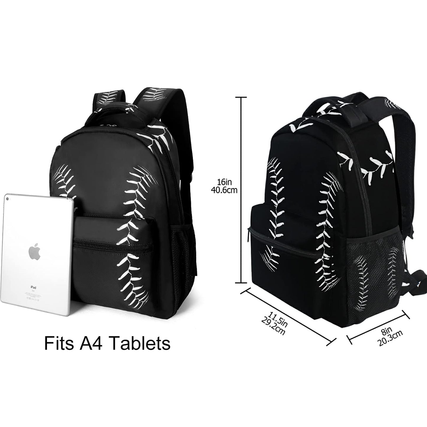 Oarencol Fashion Baseball Sport Softball American Cool Backpacks School Book Travel College Shoulder Bag for Women Girls Men Boys