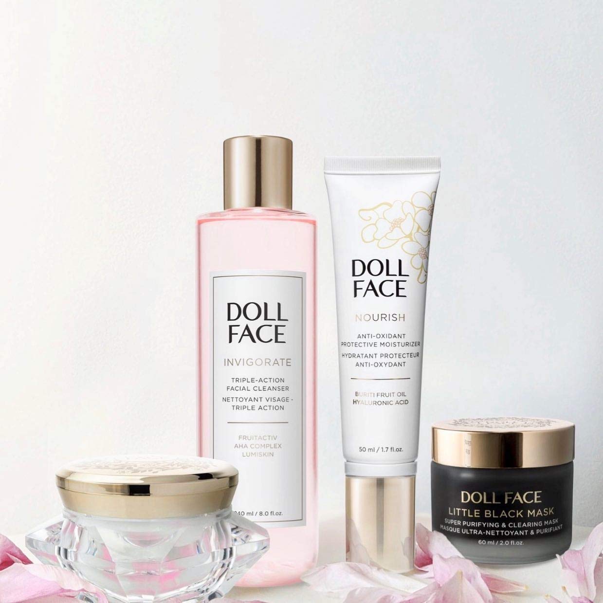 Doll Face Sweet Rose 5-in-1 Cleansing Cold Cream | Makeup Remover Balm with Coconut and Rose Hip Oils | Double Facial Cleanser for All Skin Types |