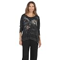 Jess & Jane Botanique, Mineral Washed Cotton Slub Dolman Sleeve Rib Detail Tunic