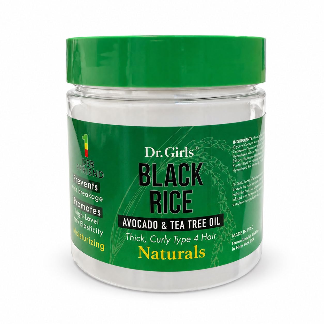 R&B Collection Dr. Girls Braiding Gel/17.6 oz/48H Extra Mega Hold (Black Rice with Avocado & Tea Tree Oil)