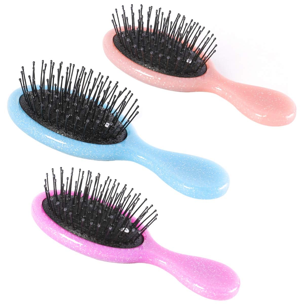 Toddler Detangler Hair Brush Travel Detangling Brushes 3Pcs Women Valentines Day Best Gift Small For Baby Kids Pocket hairbrush Pro, for Curly Wet Dry