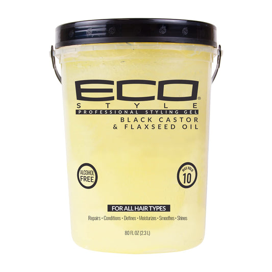 Eco Style Black Castor and Flaxseed Oil Styling Gel - Helps Nourish and Repair Damaged Hair - Promotes Healthy Scalp - Provides Superior