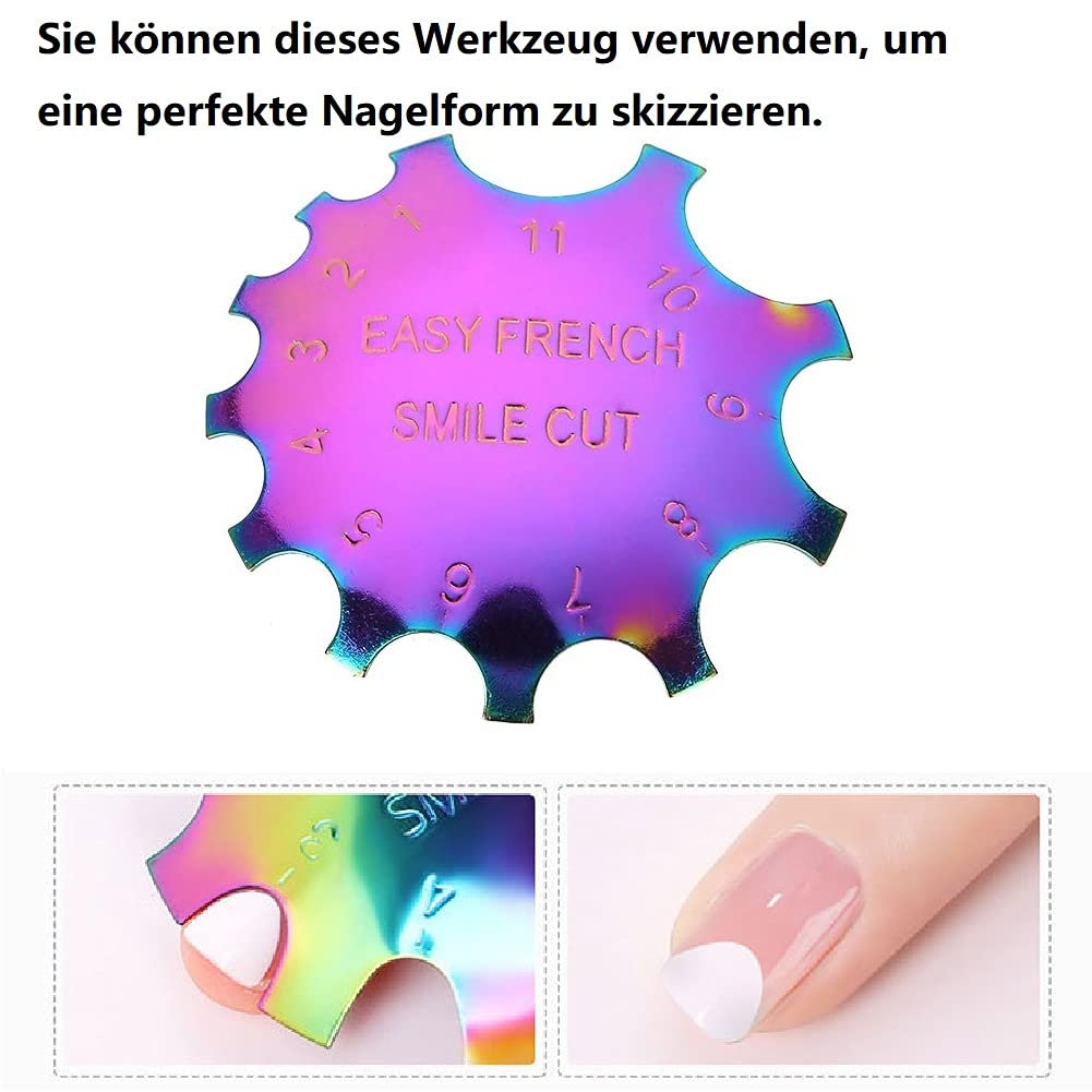 Nail Art Template Nail Art Template Tool Smile Line Cutter Smile Easy French Smile Smile Line Cut Trimmer Manicure Tool Beauty & Personal Care YUYTE