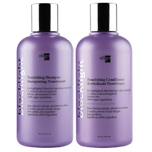Oligo Professionnel - Blacklight Nourishing Shampoo & Conditionner for blondes - Sulfate-Free - Vegan - For color treated hair- Hydrating formula
