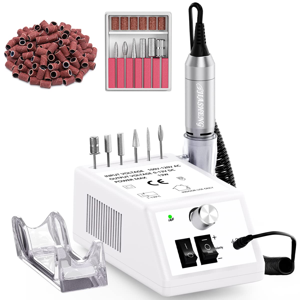 Jiasheng Professional Nail Drill, 20000rpm Electric Nail Drill Machine, Electronic Nail File Drills for Acrylic Nails Gel Nails Manicure Pedicure