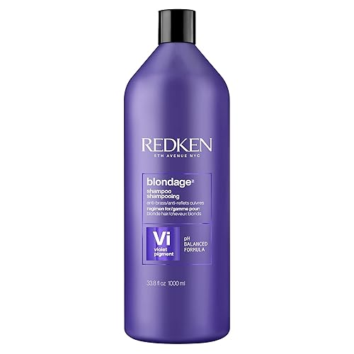 Redken Blondage Color Depositing Purple Shampoo For Blonde, Bleached or Highlighted Hair - Neutralizes Brassy Tones With Salicylic Acid, 33.8 Fl Oz