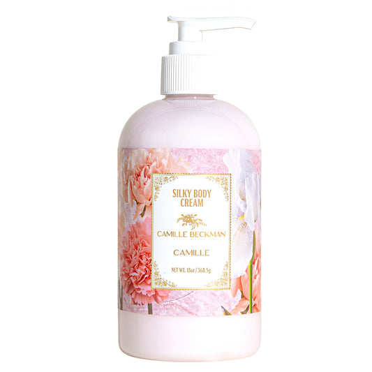 Camille Beckman Camille Scented Silky Body Cream, Daily Moisturizer for All Skin Types, Non-Greasy Vegan Formula to Nourish and Soften Hands and Body