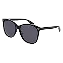 Gucci Womens UV Protection Classic Round Sunglasses Black 58mm