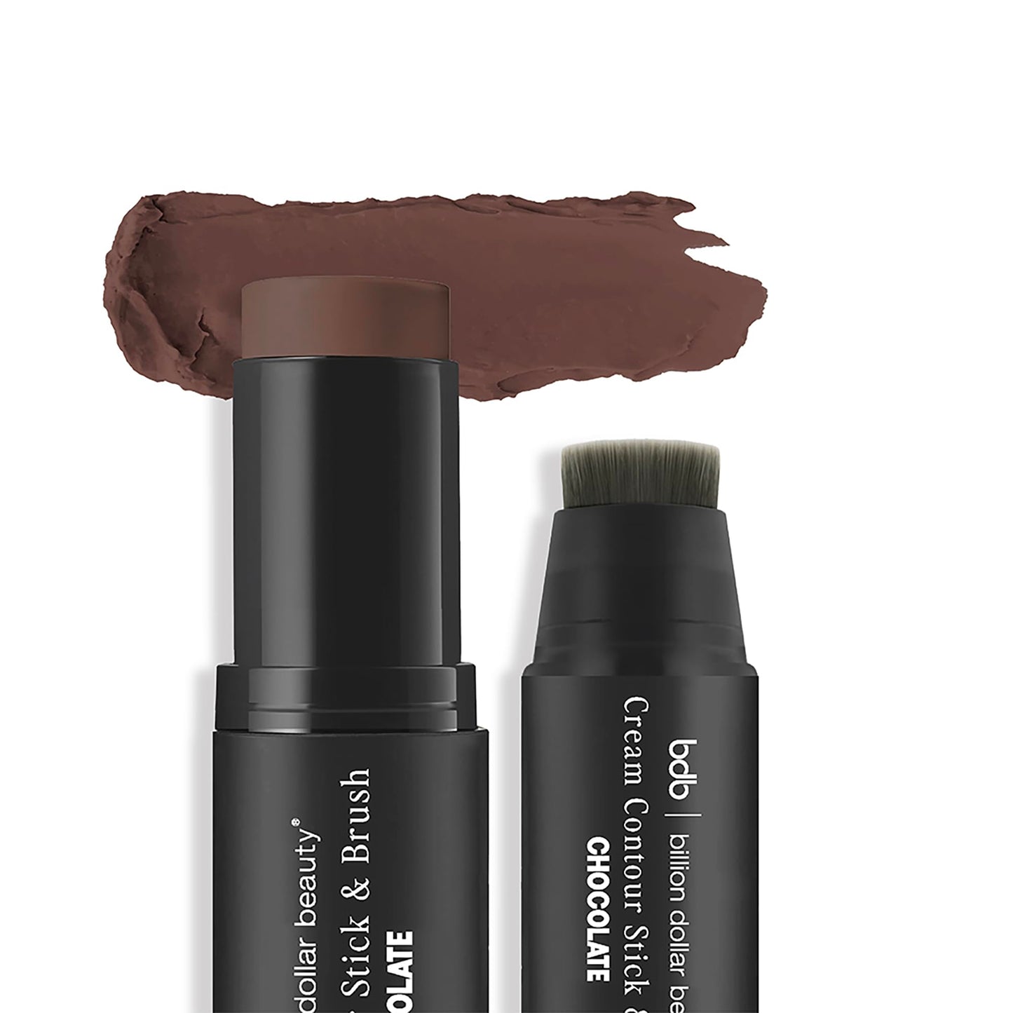 Billion Dollar Beauty Cream Contour Stick and Brush - Waterproof Matte Bronzer Makeup Dual-Ended Wand with Vitamin E, Sculpting & Defining Cream Face