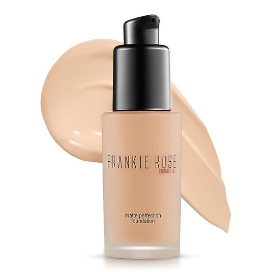 Frankie Rose Cosmetics Matte Perfection Foundation Makeup - Long-Lasting, Hydrating Foundation for Semi-Matte Finish - Foundation Full Coverage