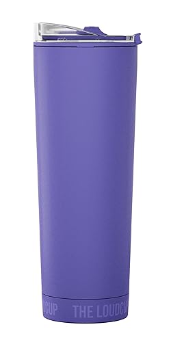The LoudCup - 23oz Reusable Tumbler & Stadium Horn with Slide-Close Lid (Royal Purple) | Sports Fan Cup, Football & Soccer Match Day Noise Maker