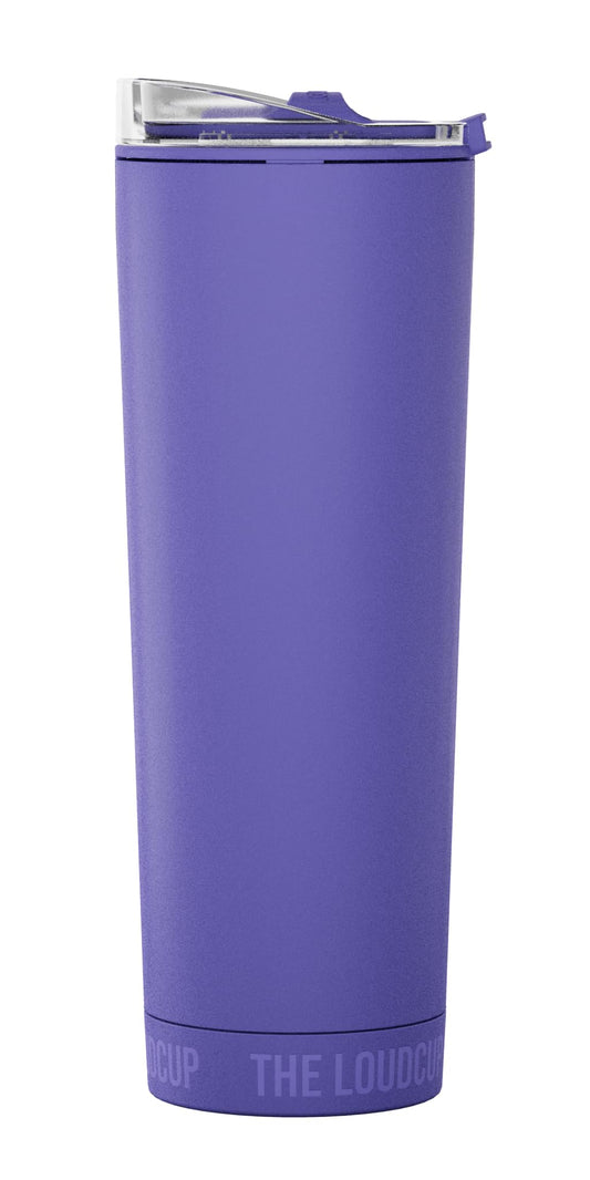 The LoudCup - 23oz Reusable Tumbler & Stadium Horn with Slide-Close Lid (Royal Purple) | Sports Fan Cup, Football & Soccer Match Day Noise Maker