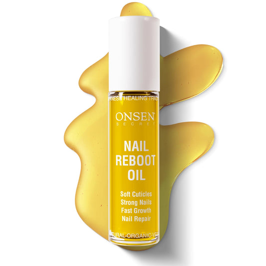 Onsen Secret Nail & Cuticle Repair Oil (10ml) - Dry Oil Formula - Japanese Tsubaki, Tea Tree & Jojoba - Strengthens Nails, Repairs Cuticles, Hydrates