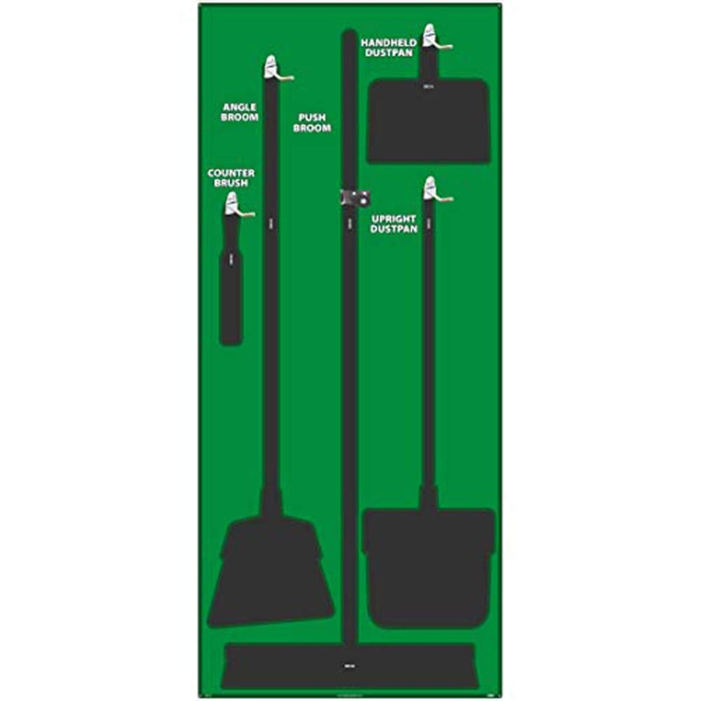 NMC SB103ACP 5S Janitorial Shadow Board, Green/Black, 68"X30", AluminumCompositePanel (Tools Sold Separately)