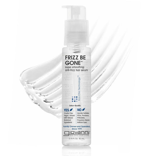 GIOVANNI ECO CHIC Frizz Be Gone - Super Smoothing Anti-Frizz Hair Serum, Adds Shine, Seals in Color, Infused with Natural Botanical Ingredients, Salon Beauty & Personal Care GIOVANNI