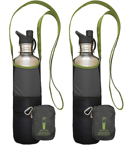 ChicoBag rePETe Water Bottle Sling w/Strap, Carabiner Clip, Built-In Pouch, & Convenient Pockets | Eco-Conscious | Perfect for Walks, Hikes, Outdoor