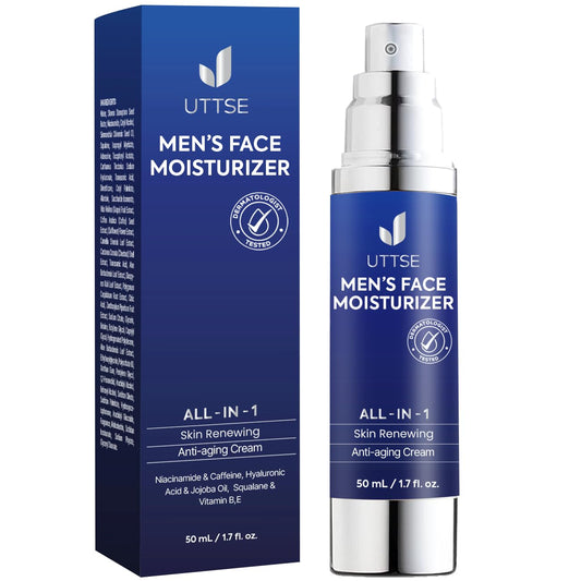 6-in-1 Face Cream for Men: Anti Aging & Wrinkle Cream for Men with Collagen, Hyaluronic Acid, Vitamins E & B, Shea Butter - Dark Spots Remover & Eye