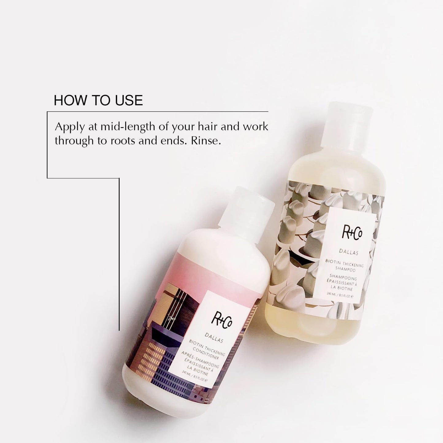 R+Co Dallas Biotin Thickening Shampoo and Conditioner Set- Volumizing Formula for Fine, Thin Hair - Adds Strength, Body & Fullness - Sulfate-Free