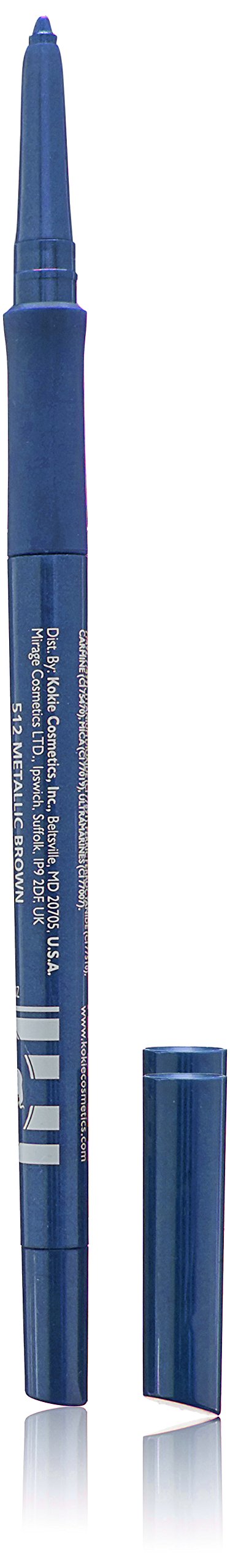 Kokie Cosmetics Retractable Kohl Eyeliner, Metallic Blue, 0.012 Ounce