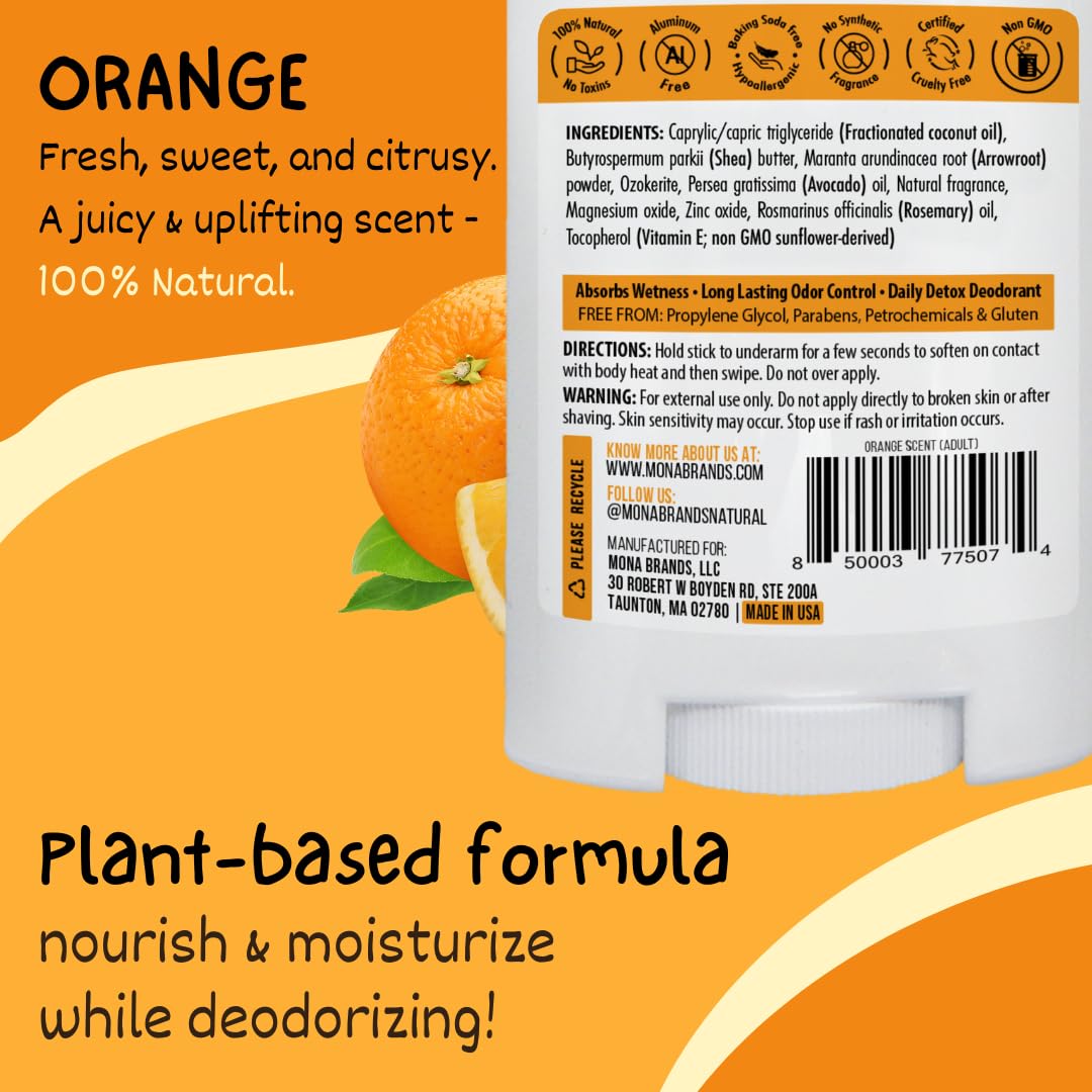 MONA 100% Natural Deodorant for Kids - Safe For Girls & Boys with Sensitive Skin - Baking Soda Free, Aluminum Free - Vegan, Non-GMO, Gluten Beauty and Personal Care MONA