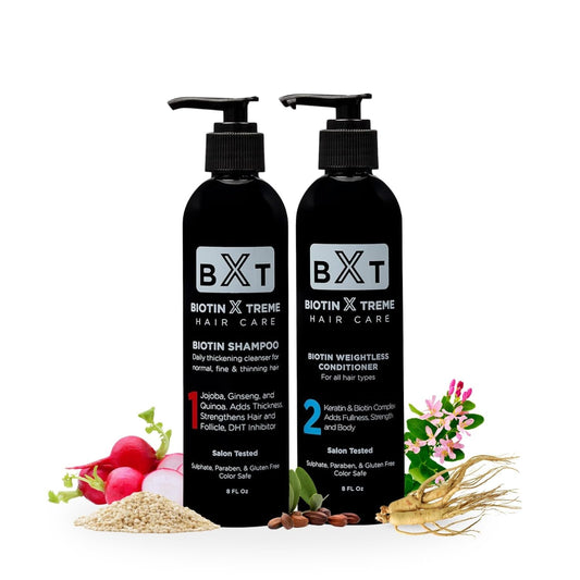 Biotin X Treme Hair Care Biotin Shampoo and Conditioner Set - Natural DHT Blocker for Hair Growth & Thinning Hair - Sulfate & Paraben Free Thickening