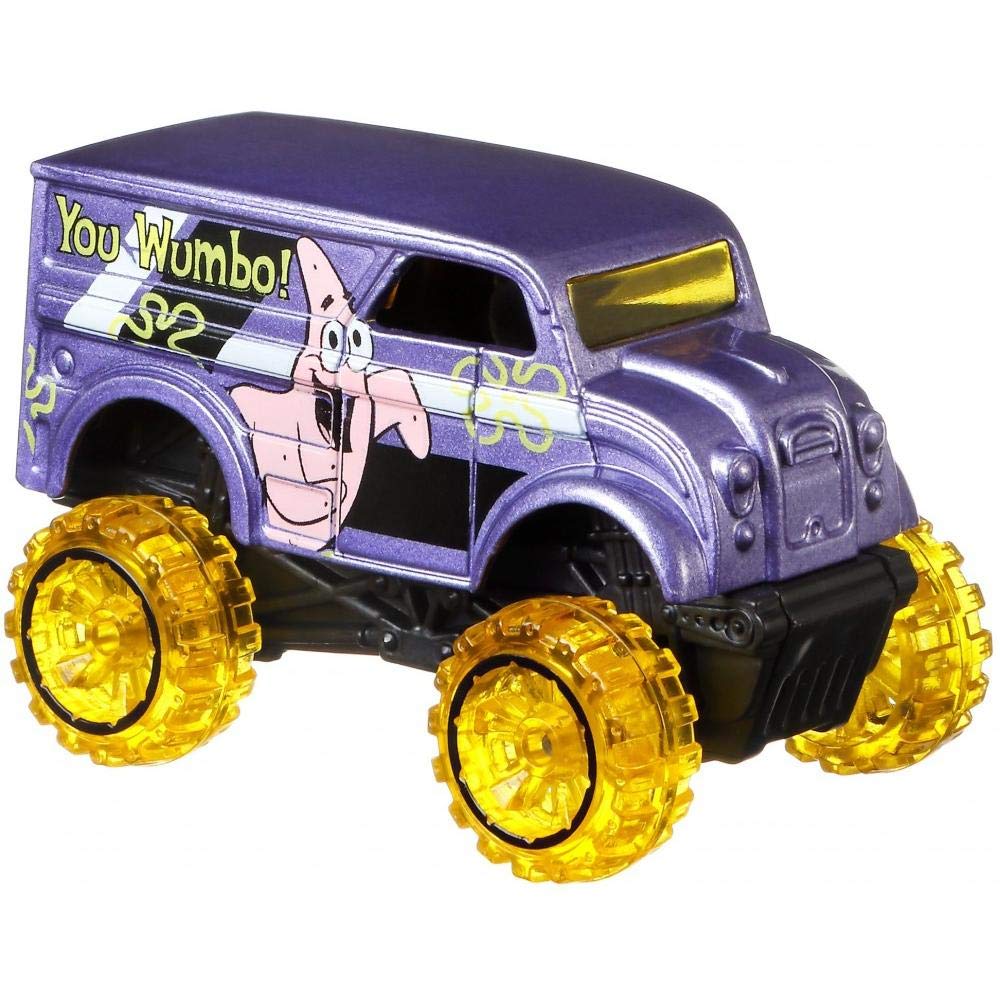 Hot Wheels Spongebob Monster Dairy Delivery Truck, Purple, 1:64 Scale, Pull-Back Action, Unisex, Children