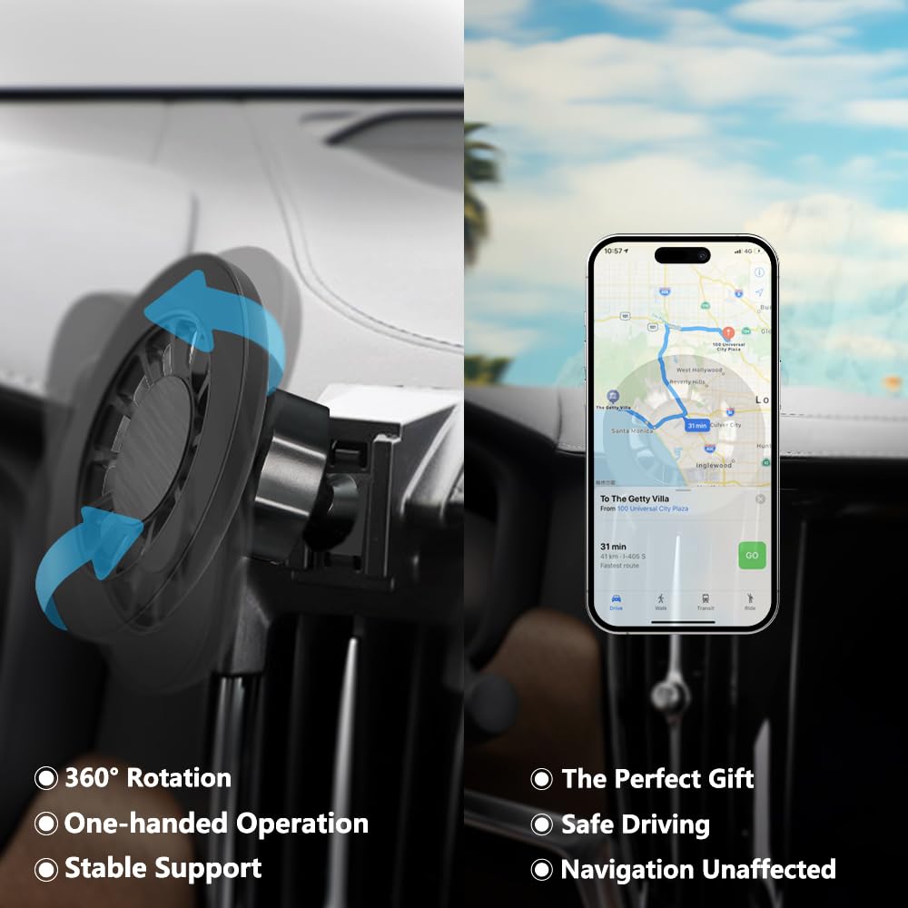 Zchan Car Phone Holder Mount for Volvo S90/V90 2017-2025 Car Accessories Car Mount 360°Rotation for Car Phone Holder Magnetic Hands Free Compatible…