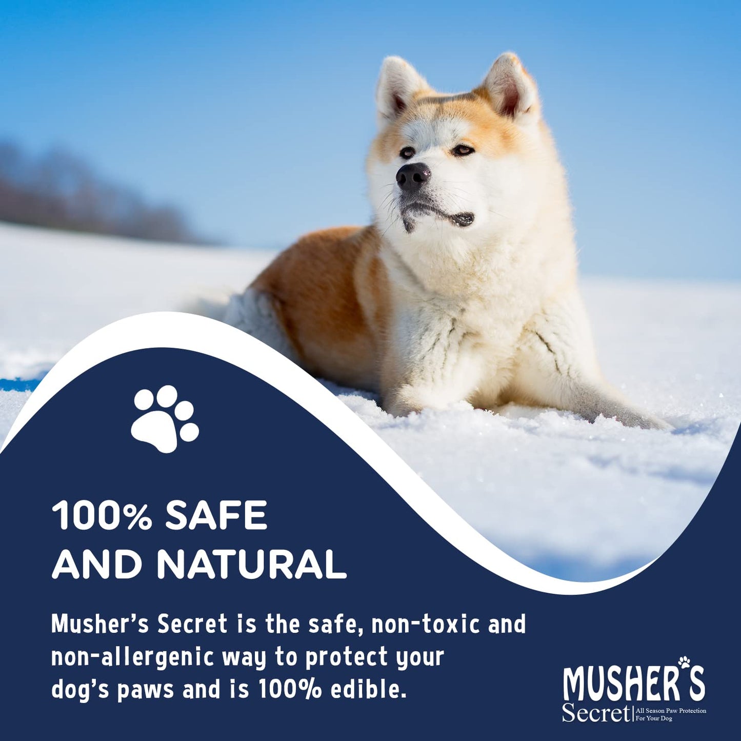 Musher's Secret Dog Paw Wax 60g – All-Natural Moisturizing Balm with Vitamin E, Protects & Heals Dry, Cracked Paws