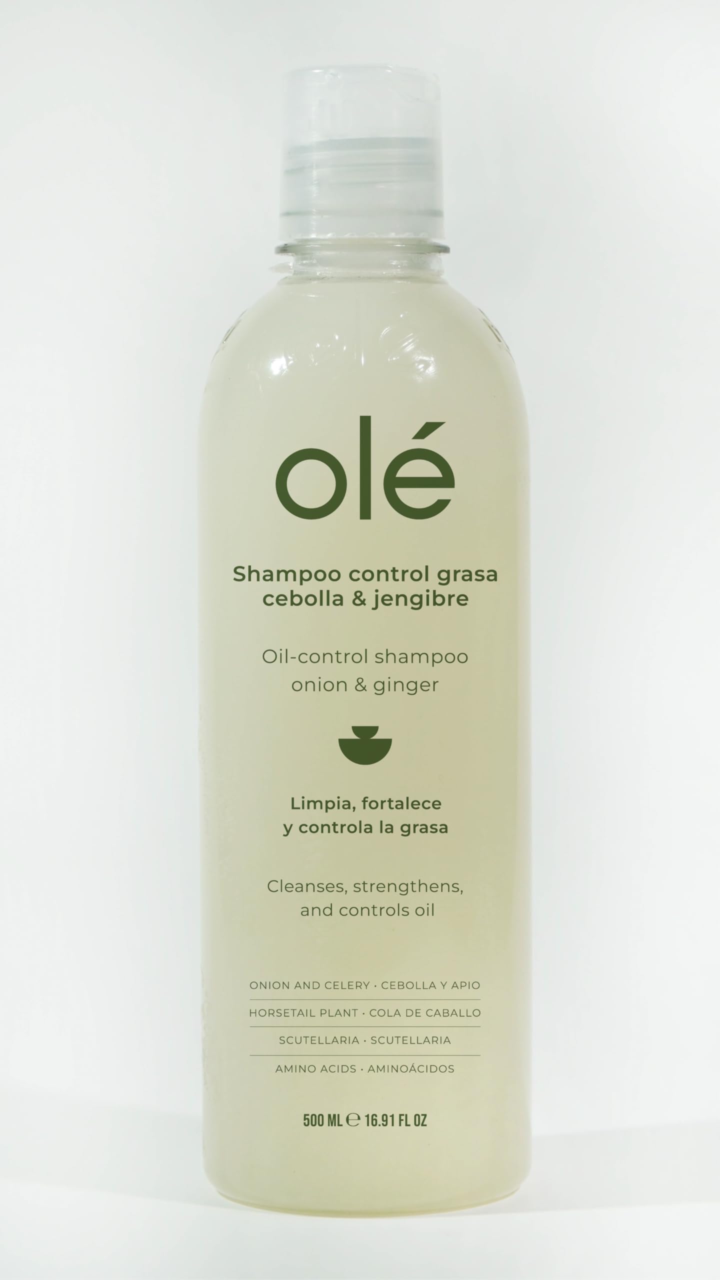 OLÉ Oil Control Hair Pack 4 Pieces - Rice Protein Pre-Shampoo + Onion, Ginger & Celery Shampoo + Mango & Tangerine Conditioner + Detangling thermo