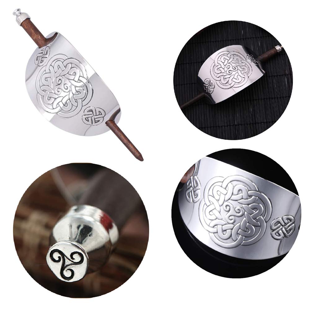 2 Pcs Celtic Hair Slide Braids Ponytail Holder Clips Hair Jewelry Viking Hair Accessories for Women Girls